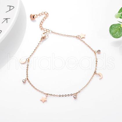 Stainless Steel Charm Anklets for Women WG18C2B-72-1