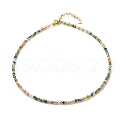 Natural Indian Agate Beaded Necklaces for Women NJEW-JN03789-03-1