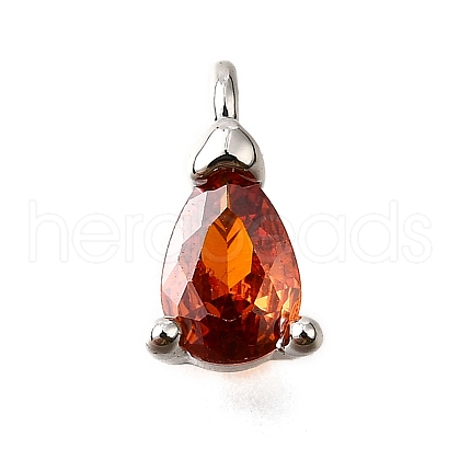 Brass Micro Pave Cubic Zirconia Pendants KK-D356-08F-P-1