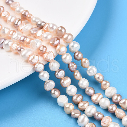 Natural Cultured Freshwater Pearl Beads Strands PEAR-N014-05M-1