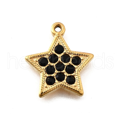 304 Stainless Steel Micro Pave Rhinestone Pendants Charms STAS-K256-28G-03-1