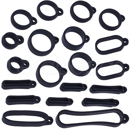 CRASPIRE 55Pcs 11 Styles Silicone Pendant SIL-CP0001-07-1