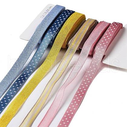 18 Yards 6 Colors Polyester Ribbon SRIB-C001-B08-1