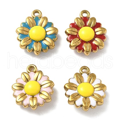 304 Stainless Steel Enamel Pendants STAS-D369-27G-1