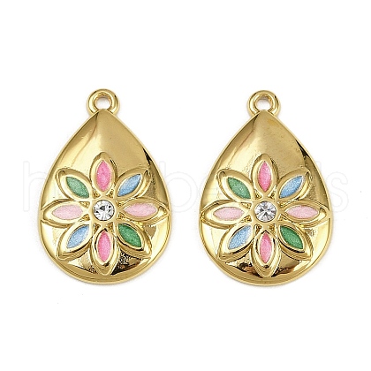 304 Stainless Steel Enamel Pendants STAS-L290-04G-1
