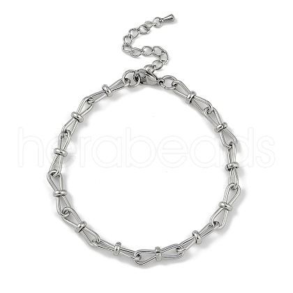 Anti-Tarnish 304 Stainless Steel 8 Shaped Link Chain Anklets AJEW-A057-08P-1