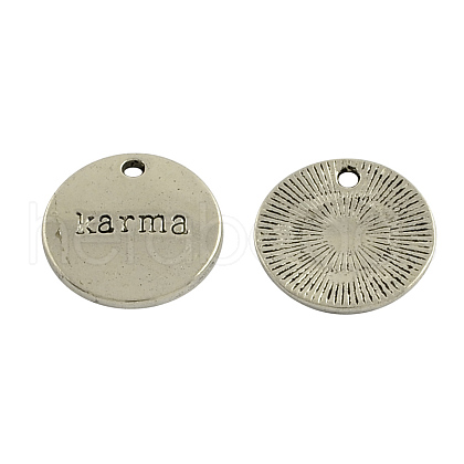 Tibetan Style Alloy Pendants TIBEP-12583-AS-RS-1