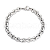 304 Stainless Steel Oval Link Chain Bracelets for Women Men BJEW-R018-15P-4
