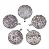 Natural Plum Blossom Jasper Pendants G-N334-002-1