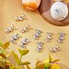 Beebeecraft 10Pcs 2 Colors Brass Pave Clear Cubic Zirconia Charms KK-BBC0003-80-4