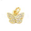 Butterfly Rack Plating Brass Micro Pave Cubic Zirconia Pendants Charms KK-S396-08A-1
