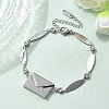304 Stainless Steel Oval Link Bracelets BJEW-U030-01P-1