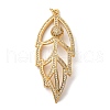 Brass Micro Pave Cubic Zirconia Big Pendants KK-U076-08G-1