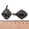 Natural Snowflake Obsidian Rhombus Pendants G-K363-02R-14-3