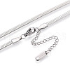 Anti-Tarnish 3mm Stainless Steel Flat Snake Chain Necklaces for Men Women NJEW-G160-03P-2