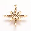 Brass Micro Pave Cubic Zirconia Pendants ZIRC-P060-06G-2