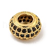 Brass Micro Pave Black Cubic Zirconia Beads KK-G493-49G-01-1