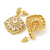 Brass Micro Pave Cubic Zirconia Dangle Stud Earrings EJEW-H014-01G-01-2
