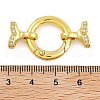 Rack Plating Brass Micro Pave Clear Cubic Zirconia Fold Over Clasps KK-A234-003G-3