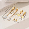 Stainless Steel Moon Earring Sets YA2186-3-2