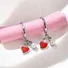 Heart Brass ABS Imitation Pearl Hoop Earrings EJEW-M077-18P-4