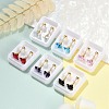 Square Glass Ear Fake Plugs EJEW-H105-24G-D-2