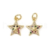 Brass Micro Pave Cubic Zirconia Pendants KK-C093-26A-G-1