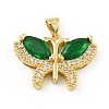 Brass Micro Pave Cubic Zirconia Pendants KK-B059-34G-C-1