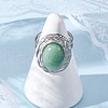 Oval Natural & Synthetic Gemstone Finger Rings RJEW-M063-01P-5