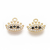 Brass Micro Pave Cubic Zirconia Charms X-ZIRC-T011-05G-NF-1