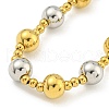 304 Stainless Steel & 201 Stainless Steel Round Beaded Necklaces for Women NJEW-G144-04A-GP-2