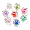 UV Plating Rainbow Iridescent Acrylic Beads OACR-F004-02-1
