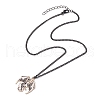 Alloy Enamel Black & White Pendant Necklaces NJEW-JN05121-01-4