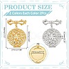 4Pcs 2 Colors Brass Flat Round Locket Pendant Brooch for wedding Photo JEWB-WR00002-2