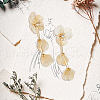 FIBLOOM 1 Pair Flower with Butterfly Alloy Dangle Stud Earrings EJEW-FI0002-03-7