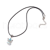 Angel Glass Sead Beaded Pendant Necklaces NJEW-MZ00094-04-4