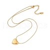 304 Stainless Steel Heart Pendant Round Snake Chain Necklaces for Women NJEW-B122-01G-02-4