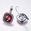 Brass Micro Pave Cubic Zirconia Leverback Earrings EJEW-F141-03P-2