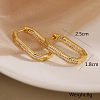 Oval Brass Micro Pave Cubic Zirconia Hoop Earrings FS-WG2CC95-02-2