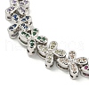 Rack Plating Brass Pave Cubic Zirconia Butterfly Link Bracelets for Women BJEW-B110-05P-3