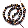 Round Natural Tiger Eye Beads Strands G-F222-17-8mm-3