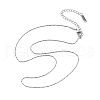 1MM 304 Stainless Steel Twisted Square Snake Chain Necklaces for Women NJEW-B131-09P-4