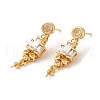 Brass Micro Pave Cubic Zirconia Stud Earring Findings KK-M270-29G-1