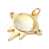Brass Micro Pave Cubic Zirconia Pendants KK-A233-02G-01-2