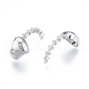 Brass Micro Pave Clear Cubic Zirconia Pendants KK-C006-17P-1
