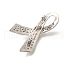 Silk Ribbon Brass Micro Pave Clear Cubic Zirconia Brooches KK-M312-23P-2