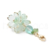 Flower Synthetic Moonstone & Glass Pendant Decorations HJEW-TA00337-03-4