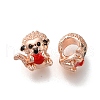 Rack Plating Alloy Enamel European Beads PALLOY-P307-13RG-1