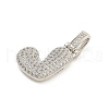 Brass Micro Pave Clear Cubic Zirconia Pendants KK-B099-01P-J-2