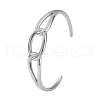 304 Stainless Steel Cuff Bangles for Women BJEW-Z078-16P-1